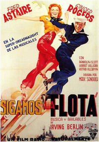 Follow the Fleet Movie Poster Print featuring classic film imagery.
