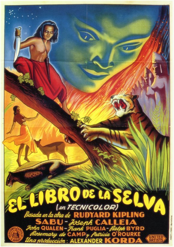 Jungle Book Movie Poster Print featuring Mowgli and jungle scenery.