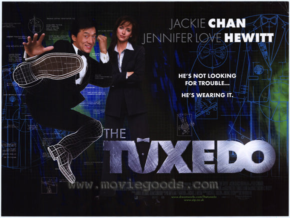 The Tuxedo Movie Poster Print featuring vibrant colors and classic comedy imagery.