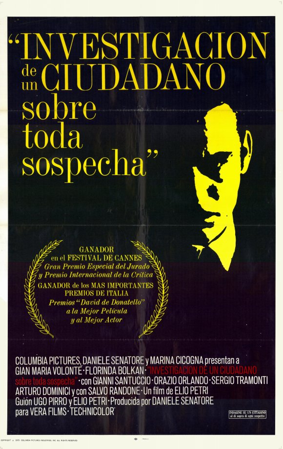 Investigation of a Citizen Above Suspicion Movie Poster Print