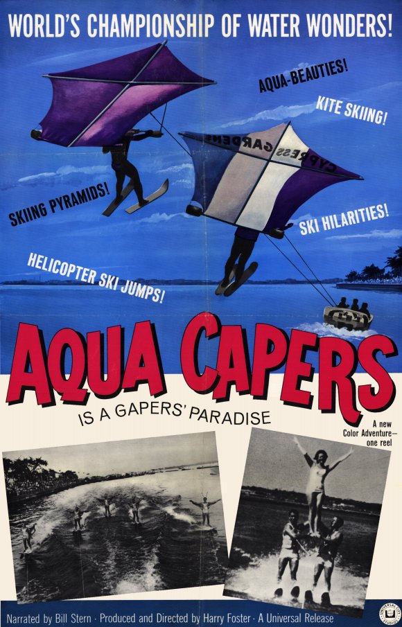 Aqua Capers Movie Poster Print featuring vibrant colors and dynamic design.