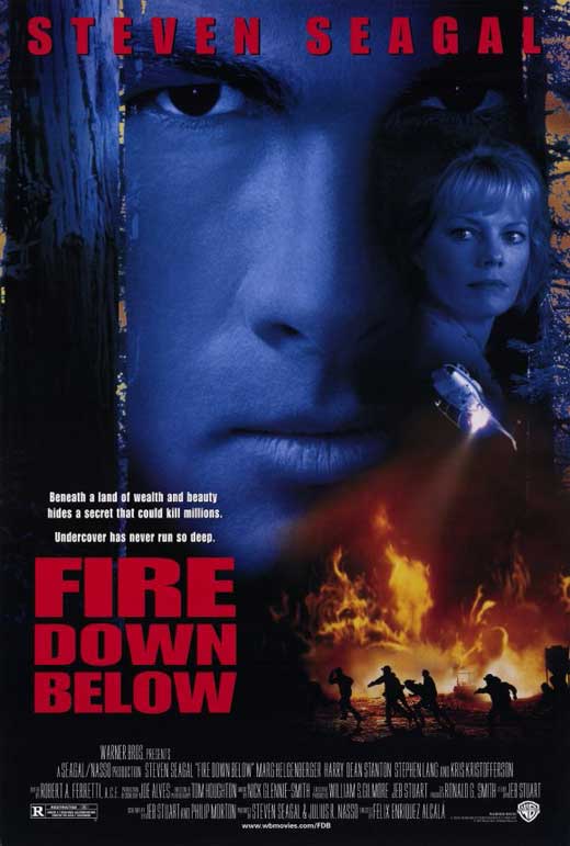 Fire Down Below Movie Poster Print featuring vibrant colors and action imagery.