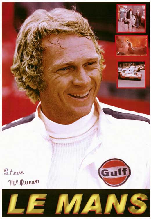 Le Mans Movie Poster Print featuring thrilling race imagery.