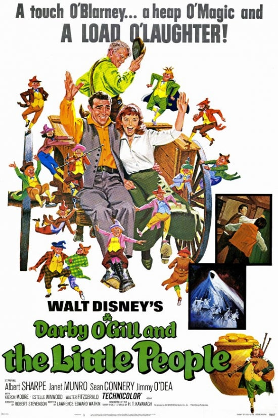Darby O'Gill and the Little People Movie Poster Print showcasing whimsical characters.