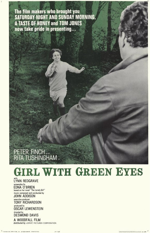 Girl with Green Eyes Movie Poster Print showcasing vibrant colors and alluring imagery.