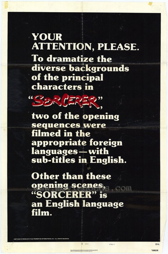 Sorcerer Movie Poster Print showcasing cinematic art.