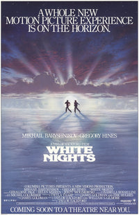 White Nights Movie Poster Print featuring vibrant colors and cinematic themes.