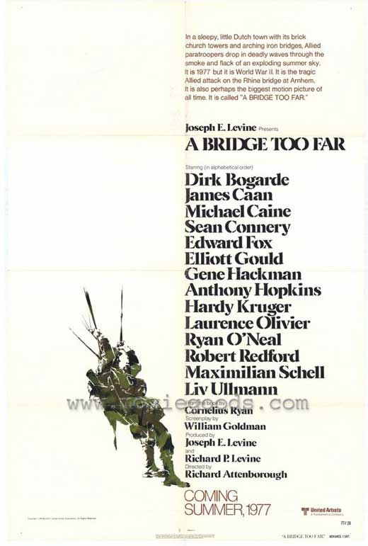 A Bridge Too Far movie poster print showcasing iconic imagery from the film.