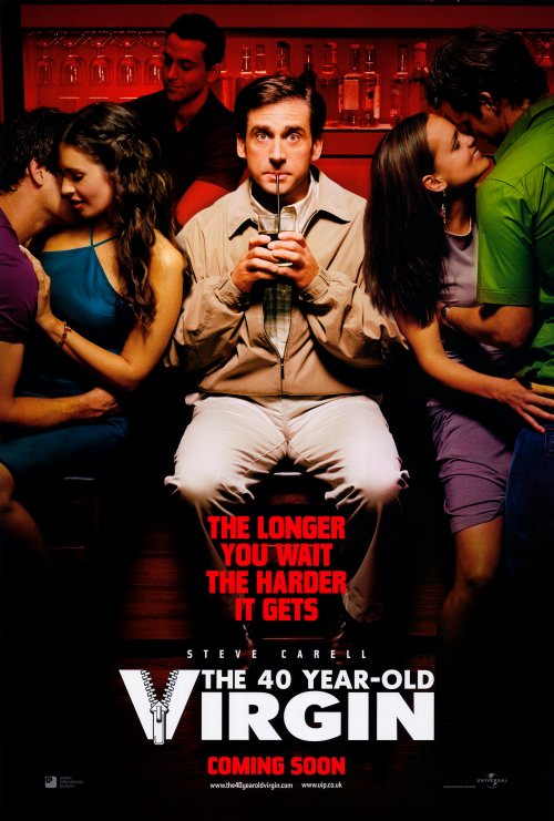 The 40 Year Old Virgin Movie Poster Print featuring iconic scenes from the film.