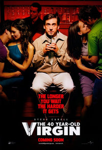 The 40 Year Old Virgin Movie Poster Print featuring iconic scenes from the film.