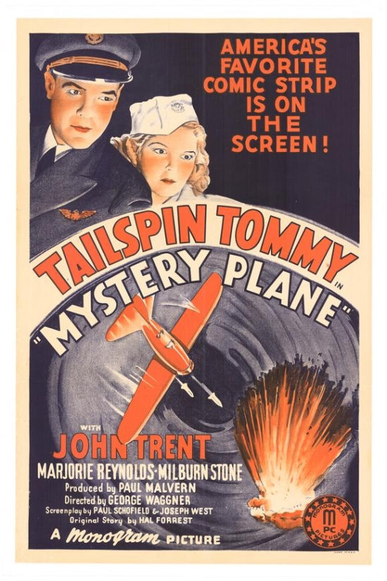 Mystery Plane Movie Poster featuring classic aviation art.