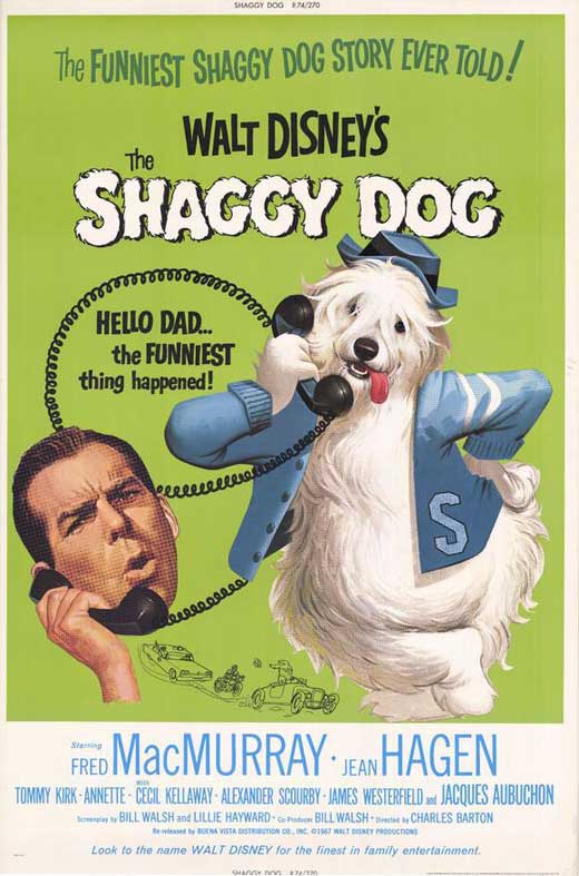 The Shaggy Dog Movie Poster Print showcasing classic family film artwork.