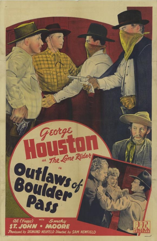 Outlaws of Boulder Pass Movie Poster Print, classic film art.