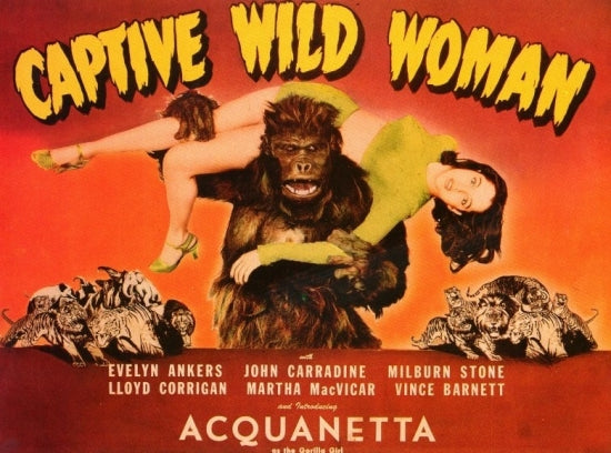 Captive Wild Woman Movie Poster Print showcasing classic cinema art.