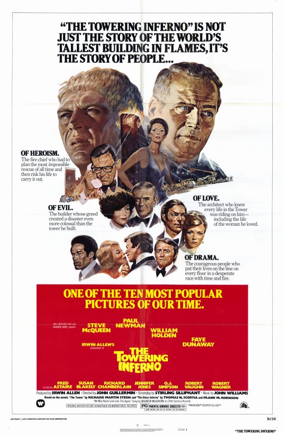 The Towering Inferno movie poster print showcasing dramatic film imagery.