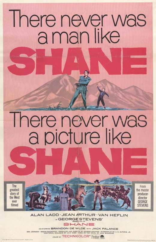 Shane Movie Poster Print showcasing iconic Western film art.