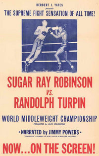 Sugar Ray Robinson vs. Randolph Turpin Movie Poster Print - 11x17