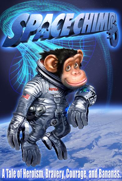 Space Chimps Movie Poster Print featuring vibrant colors and playful imagery.
