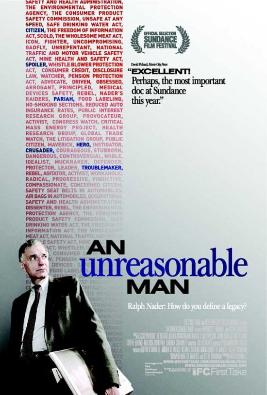 An Unreasonable Man Movie Poster Print showcasing impactful visuals.