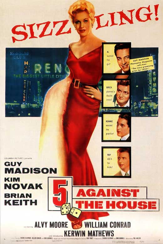 5 Against the House Movie Poster Print featuring classic film design