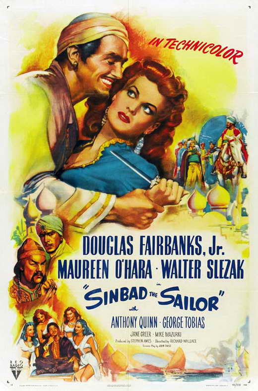 Sinbad the Sailor Movie Poster Print showcasing classic adventure art.