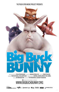 Big Buck Bunny Movie Poster Print featuring whimsical animation art.
