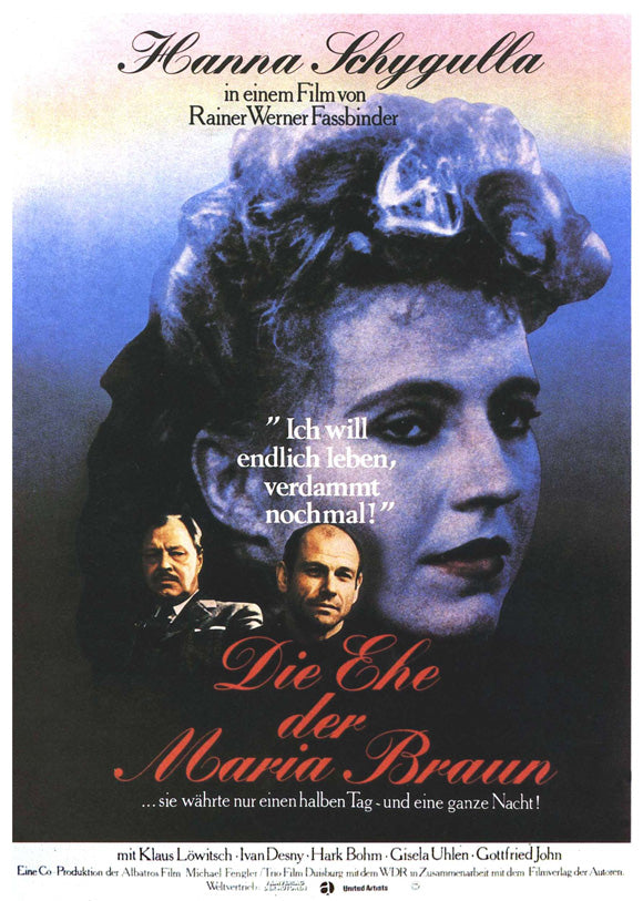 The Marriage of Maria Braun movie poster print, classic film art, vibrant colors.