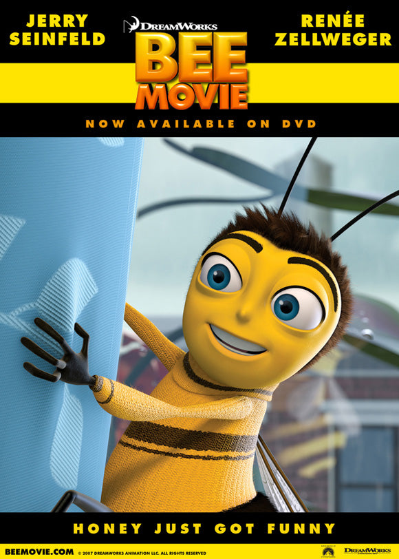 Bee Movie Poster Print showcasing colorful and whimsical design.