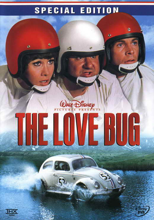 The Love Bug Movie Poster Print featuring Herbie, the classic Volkswagen Beetle.