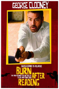 Burn After Reading Movie Poster Print featuring dark humor and cinematic flair.