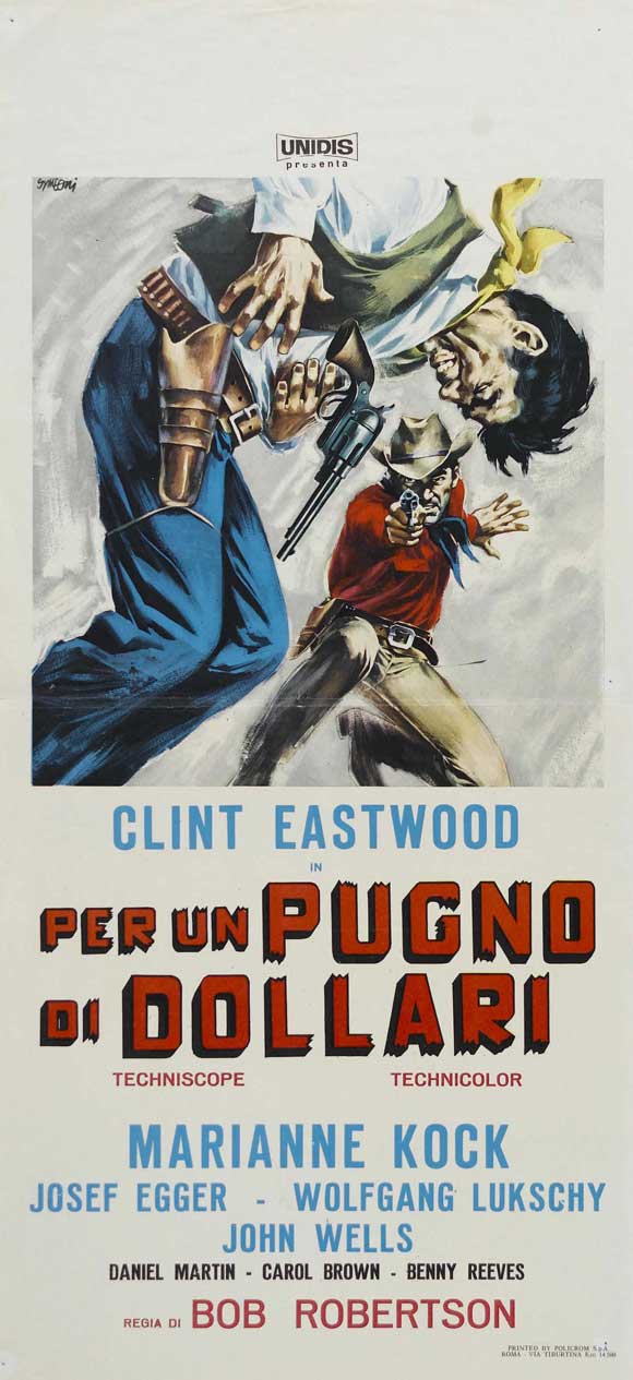 A Fistful of Dollars Movie Poster Print showcasing classic Western film art.