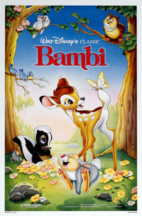 Bambi Movie Poster Print featuring classic Disney artwork.