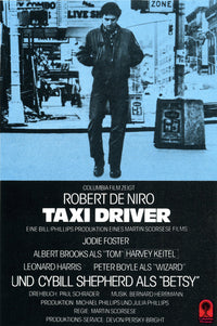 Taxi Driver Movie Poster Print featuring classic film imagery.