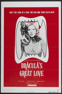 Dracula's Great Love Movie Poster Print, classic horror film artwork