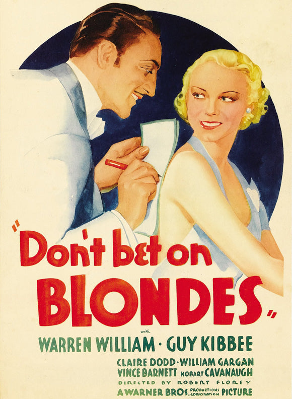 Don't Bet on Blondes Movie Poster Print showcasing vibrant artwork.