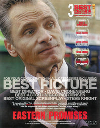 Eastern Promises Movie Poster Print showcasing intense imagery.