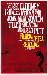 Burn After Reading Movie Poster Print featuring vibrant colors and unique design.