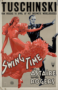 Swing Time Movie Poster Print showcasing classic cinema art.