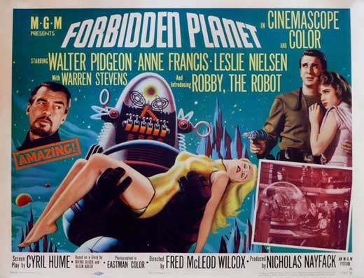 Forbidden Planet Movie Poster Print showcasing classic sci-fi artwork.