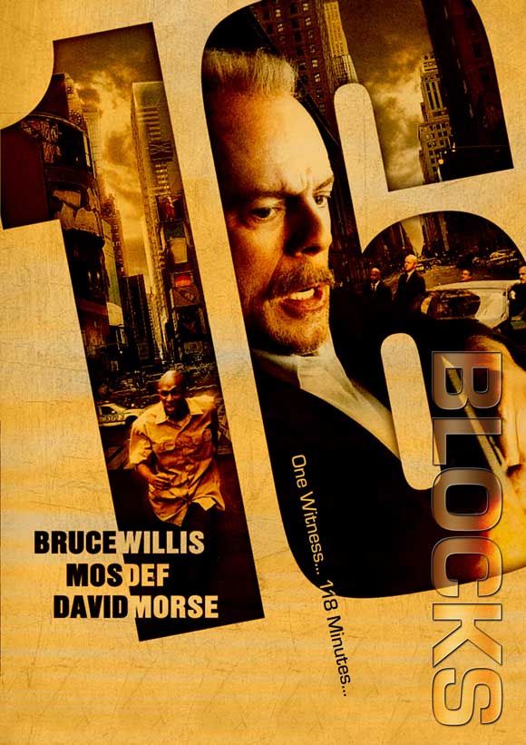 16 Blocks Movie Poster Print featuring dramatic imagery from the film.