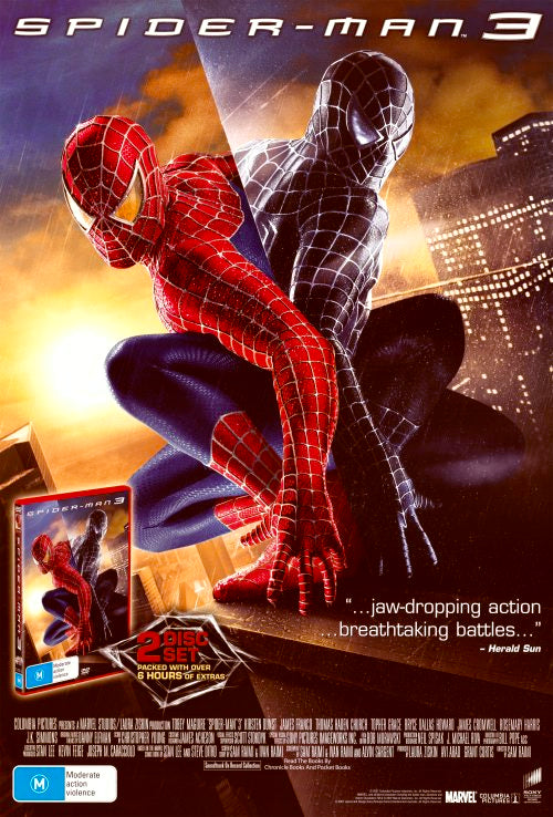 Spider-Man 3 Movie Poster Print featuring vibrant artwork.