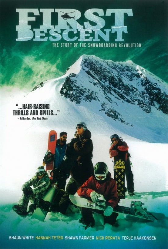 First Descent Movie Poster Print showcasing thrilling snowboarding action.
