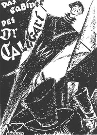 The Cabinet of Dr. Caligari Movie Poster Print featuring classic horror imagery.
