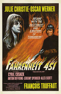 Fahrenheit 451 Movie Poster Print showcasing a dystopian theme.