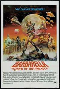 Barbarella Movie Poster Print showcasing retro sci-fi art.