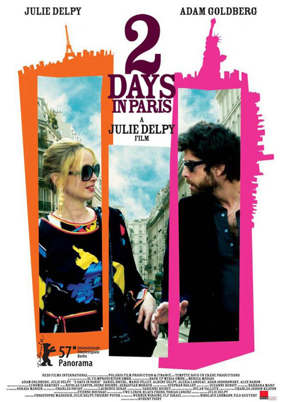 2 Days in Paris Movie Poster Print featuring vibrant colors and design.
