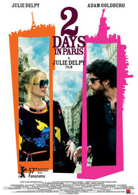 2 Days in Paris Movie Poster Print featuring vibrant colors and design.