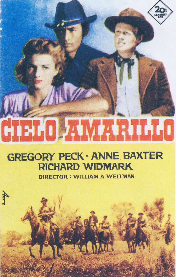 Yellow Sky Movie Poster Print featuring dramatic visuals.