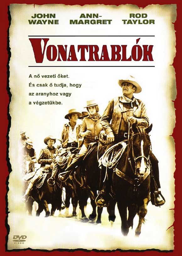 Train Robbers Movie Poster Print showcasing classic western film aesthetics.