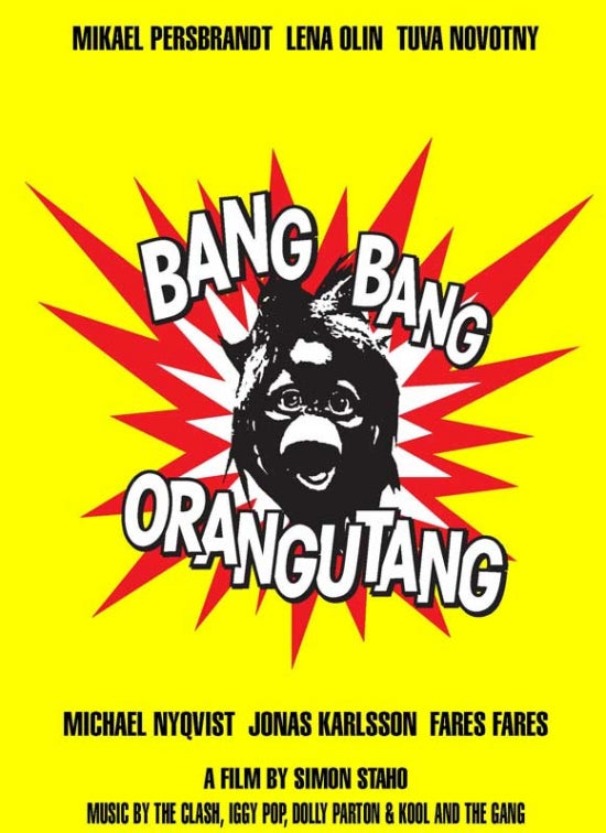 Bang Bang Orangutang Movie Poster Print featuring colorful design